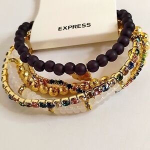 New‎ Express Stackable Fashion Stretch Bracelet Set of 5